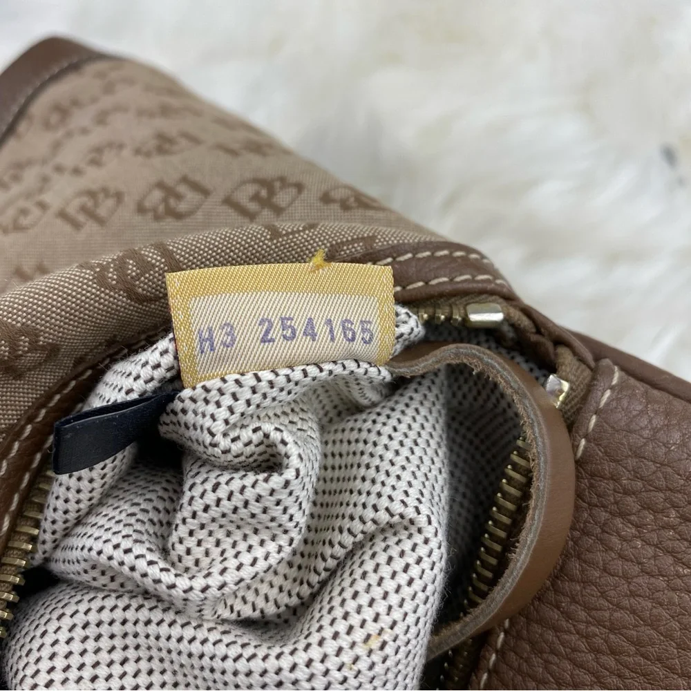 Dooney & Bourke Tan and Brown Monogram Backpack